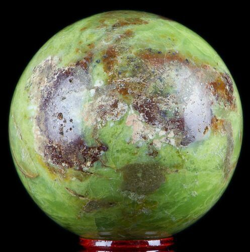 Polished Green Opal Sphere - Madagascar #78760